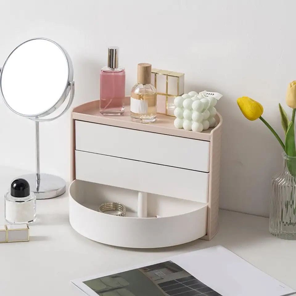 Creative Semicircle Storage Box, 3 Layer Travel Jewelry Box, Multi Layer Countertop Makeup Organizer, Multifunctional Half Circular Dressing Beauty Box, Student Stationery Cosmetic Storage Organizer Creative Semicircle Storage Box, 3 Layer Travel Jewelry Box, Multi Layer Countertop Makeup Organizer, Multifunctional Half Circular Dressing Beauty Box, Student Stationery Cosmetic Storage Organizer